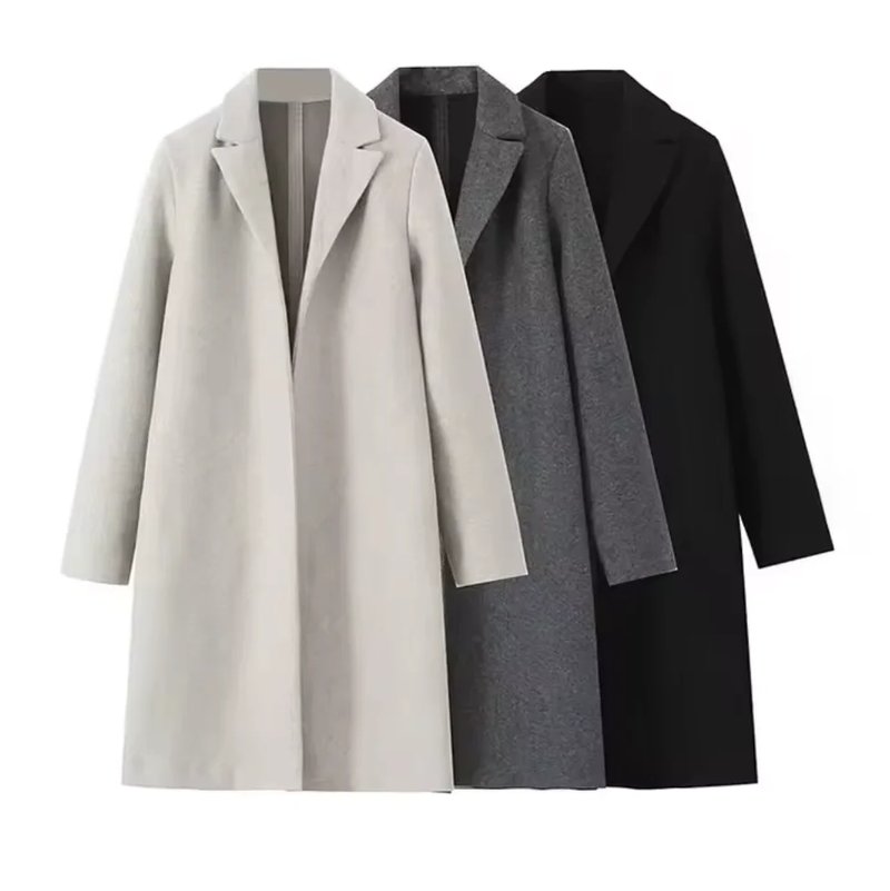 Chic Vintage Woolen Trench Coat