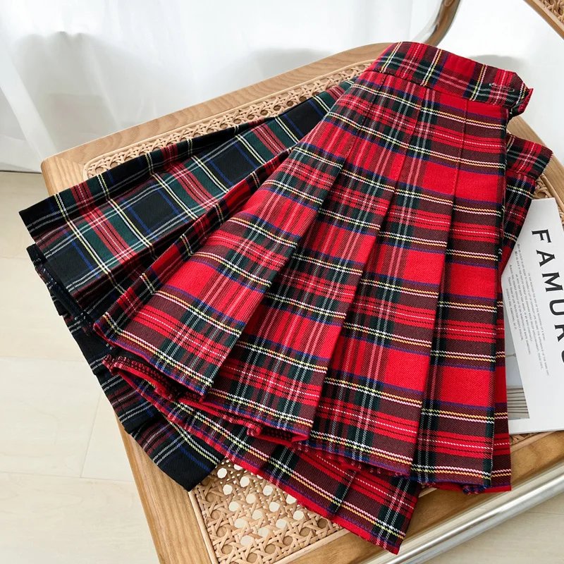 Chic High Waist Plaid Skirt