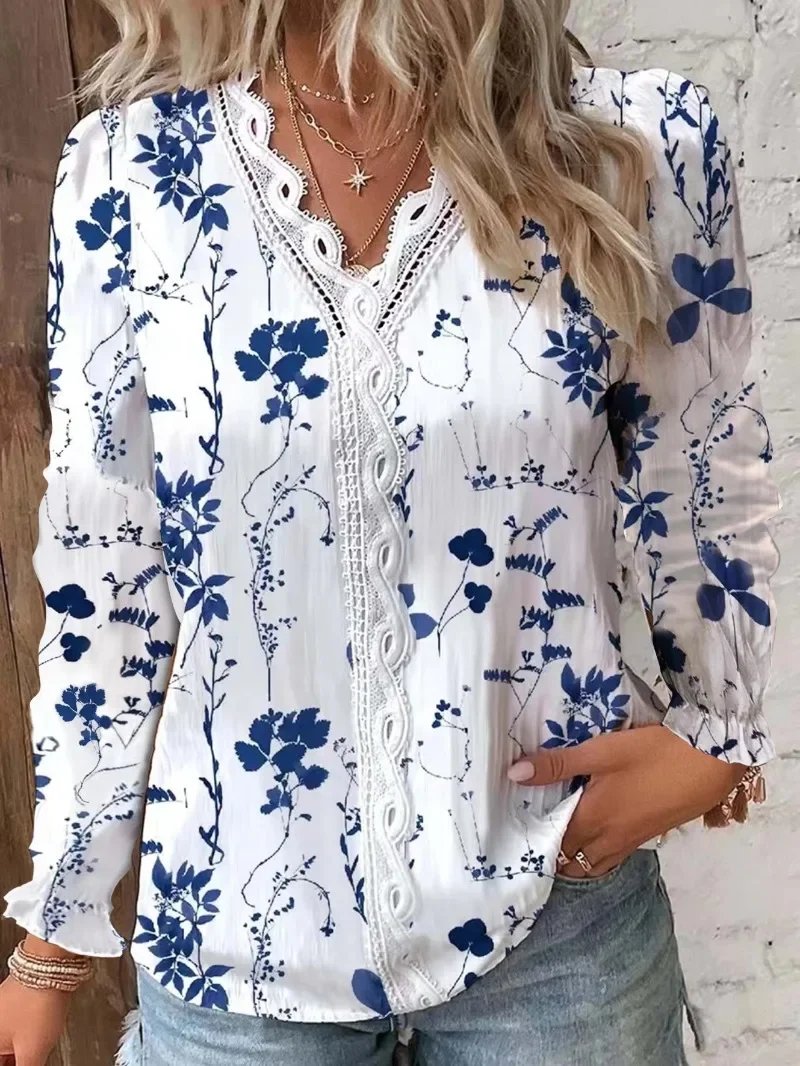 Floral Print Plus Size Blouse