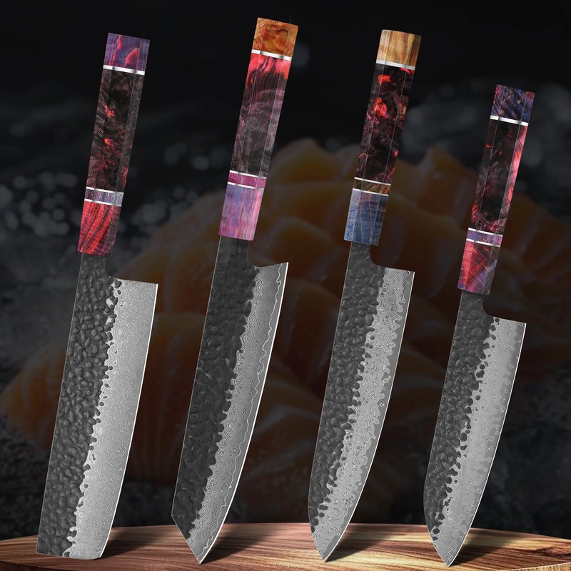 Hand Forged Damascus Steel Knife Set