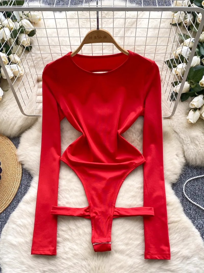Chic Backless Long Sleeve Bodysuit