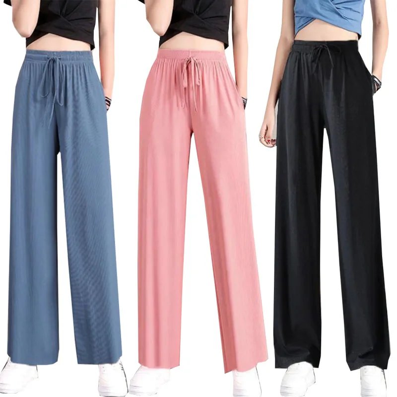 Summer Ice Silk Loose Trousers