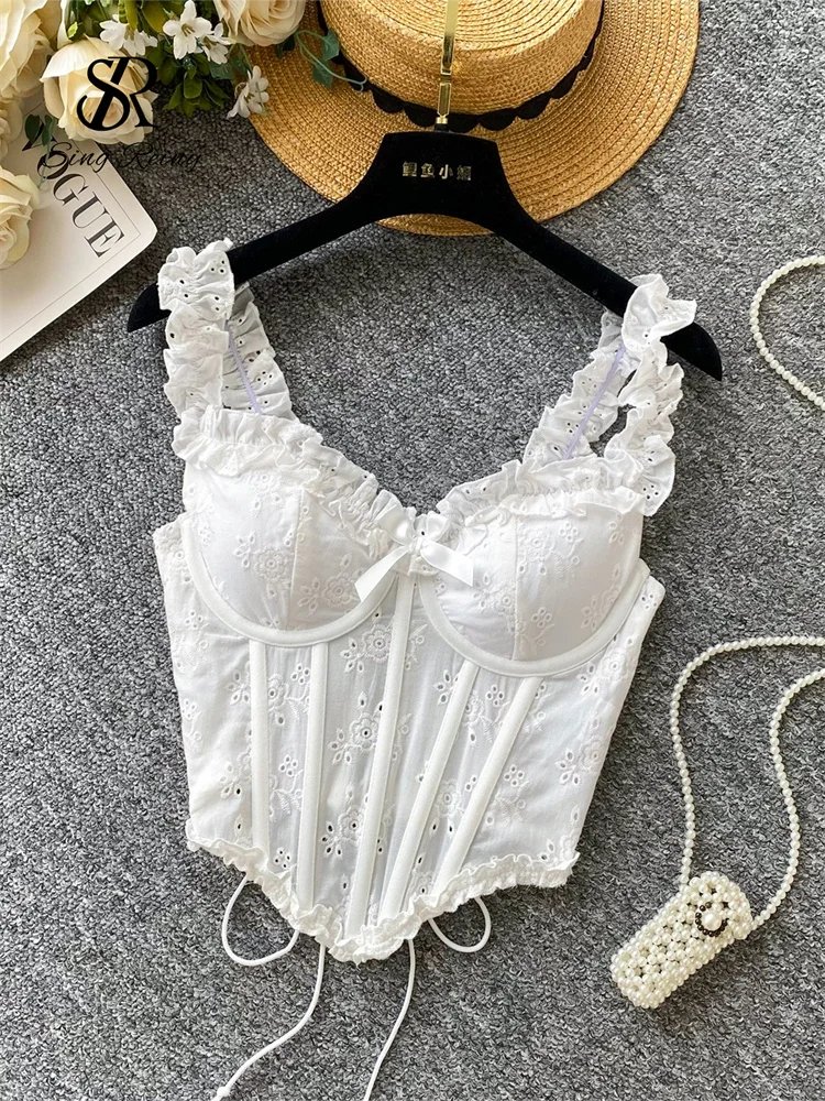 Floral Embroidered Corset Top
