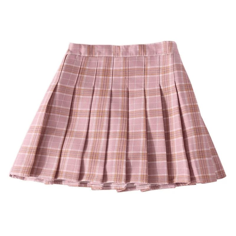 Summer Plaid Pleated Skirt