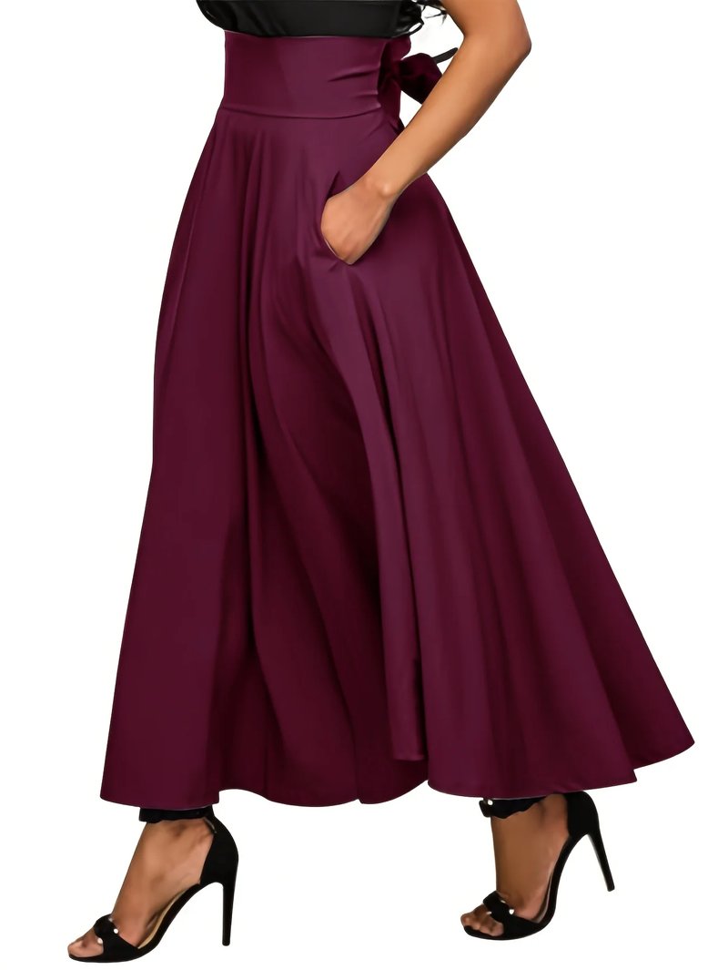 Elegant A-Line Skirt with Bow