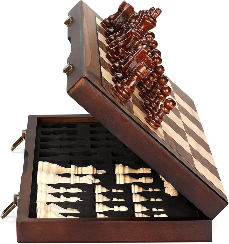 Portable Magnetic Wooden Chess Set