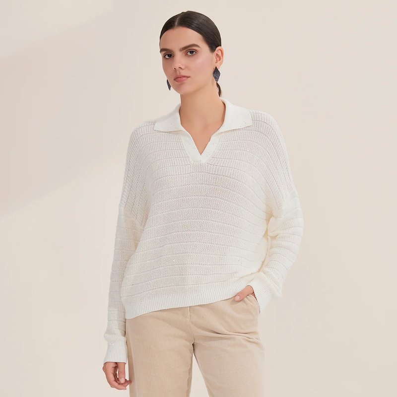 Women's V-Neck Cotton Knit Sweater
