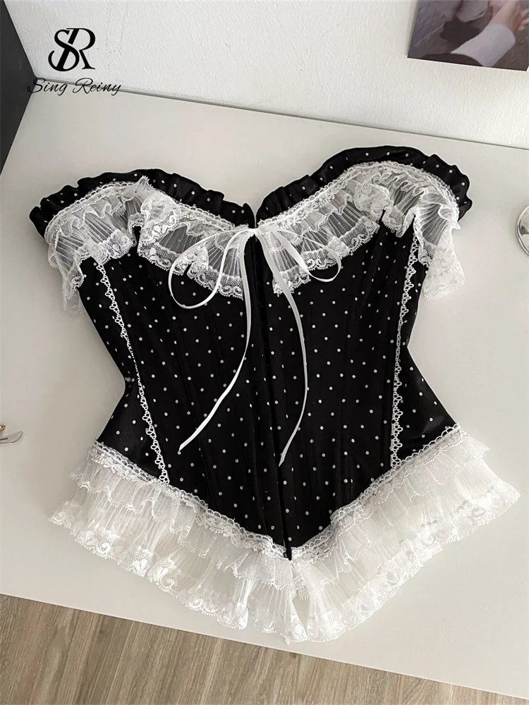 Vintage Polka Dot Lace Corset