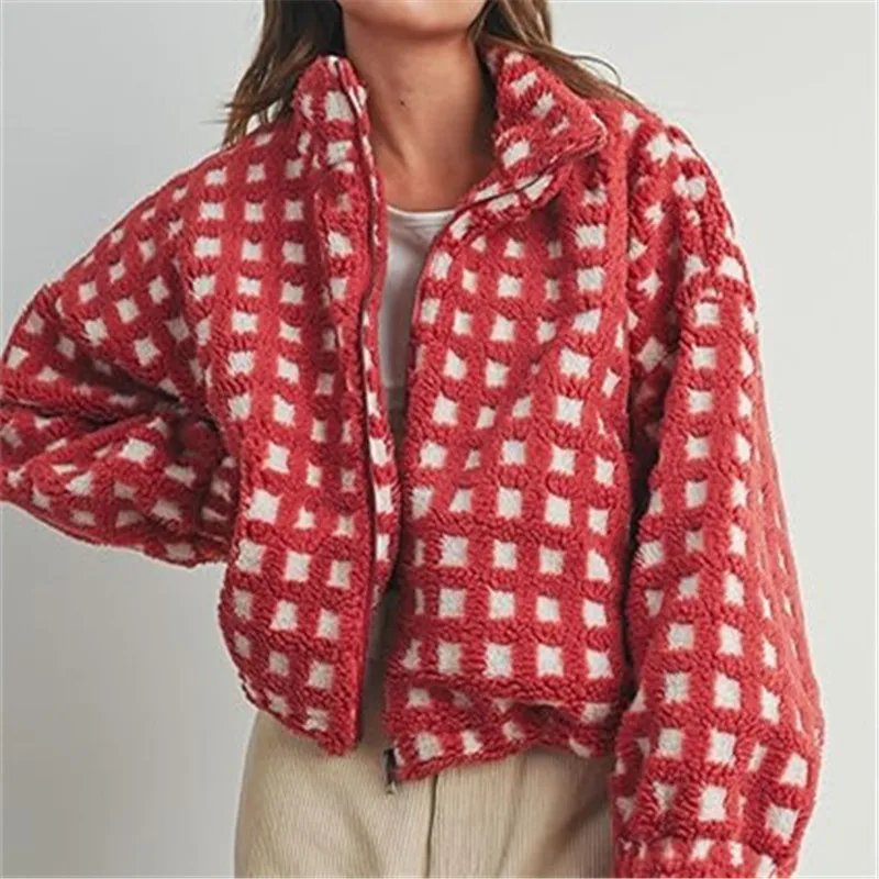 Cute Cropped Sherpa Fleece Jacket