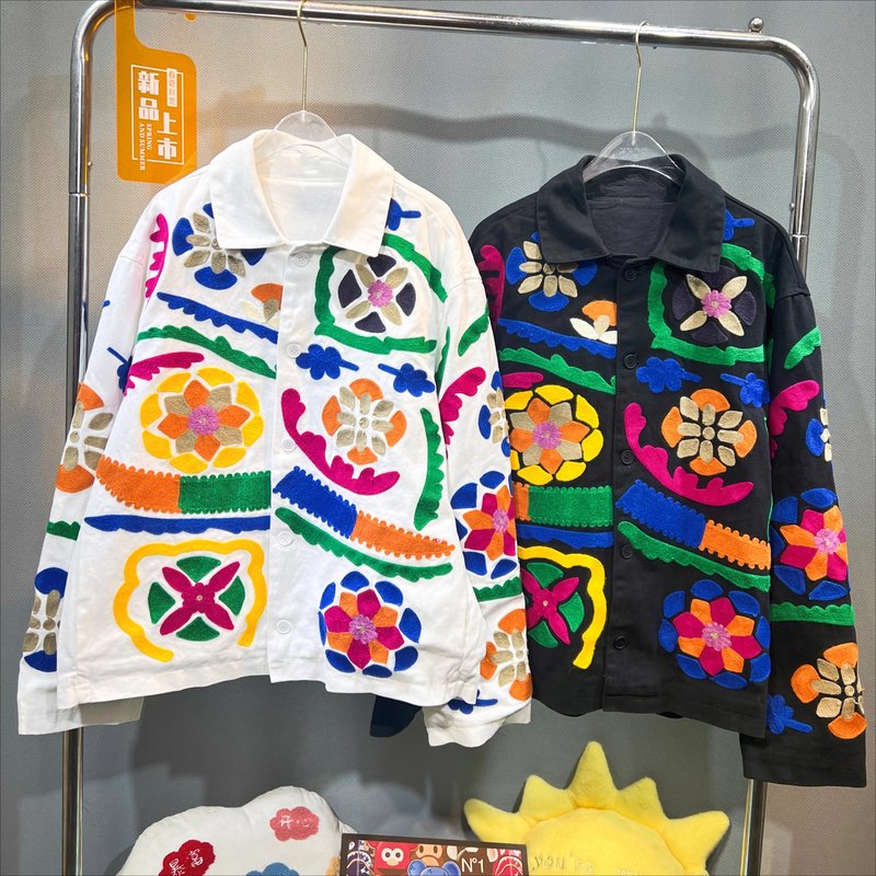 Retro Floral Embroidery Bomber Jacket