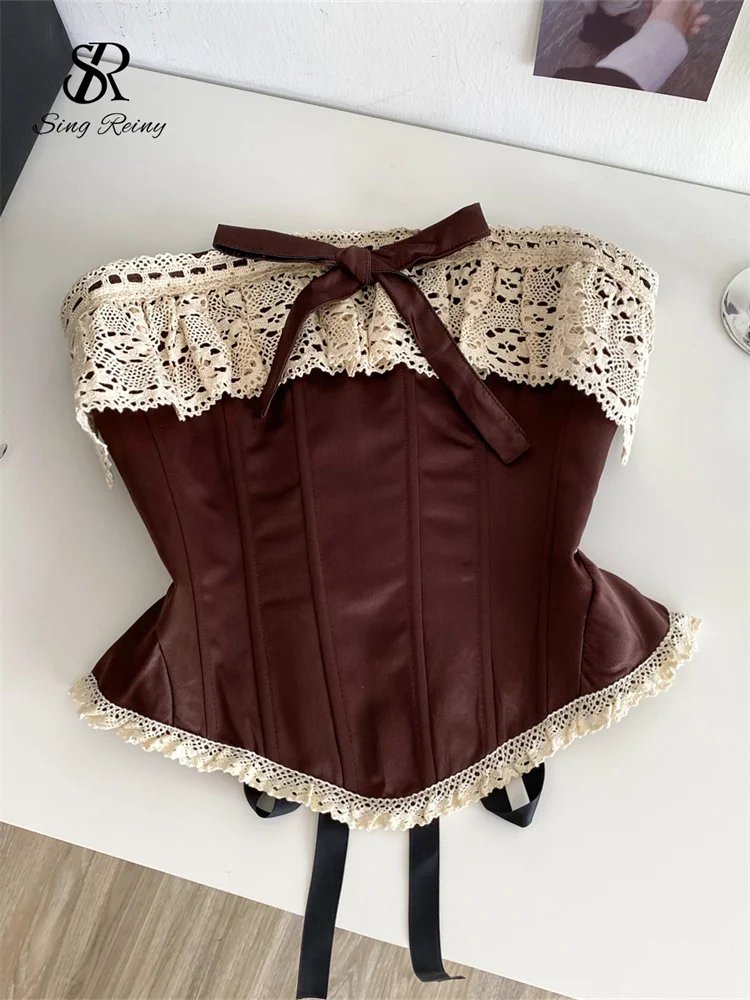Vintage Strapless Lace Corset Top