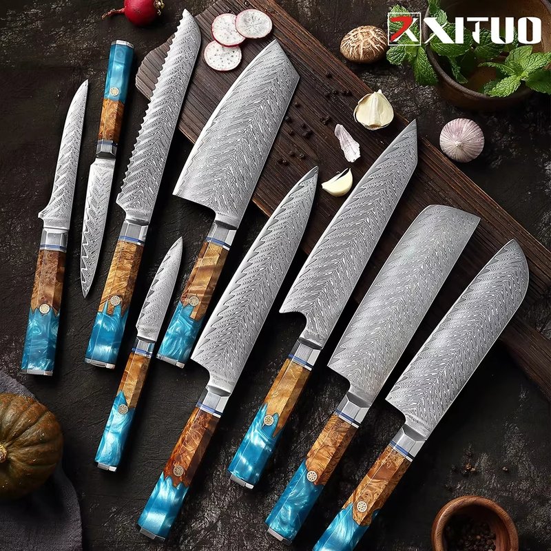 67-Layer Damascus Steel Knife Set