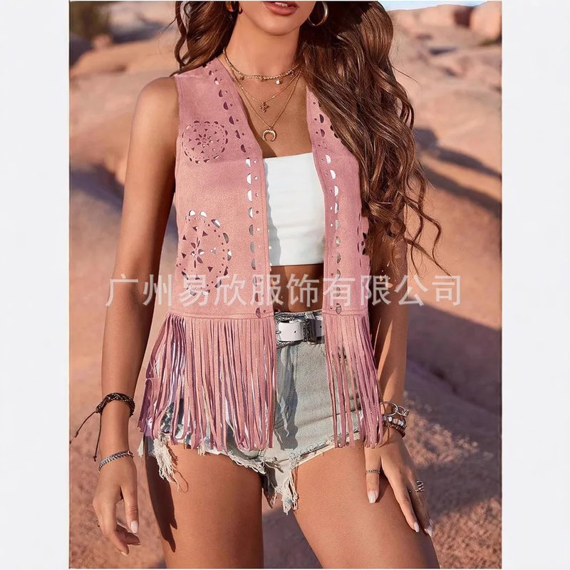Boho Fringe Vest for Women
