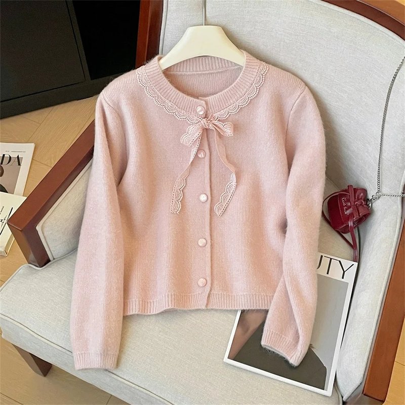 Vintage Lace Bow Cardigan