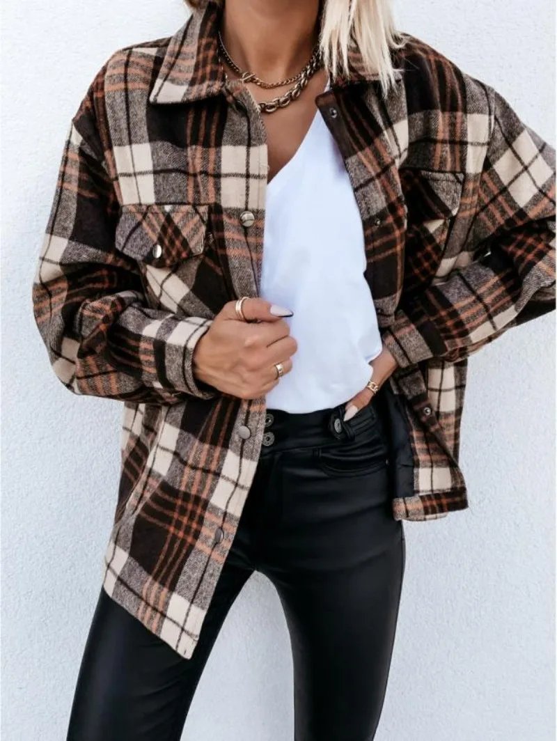 Trendy Oversized Plaid Shacket