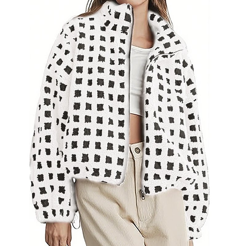 Cozy Checkered Fleece Jacket