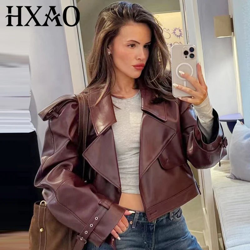 Stylish Cropped Leather Jacket