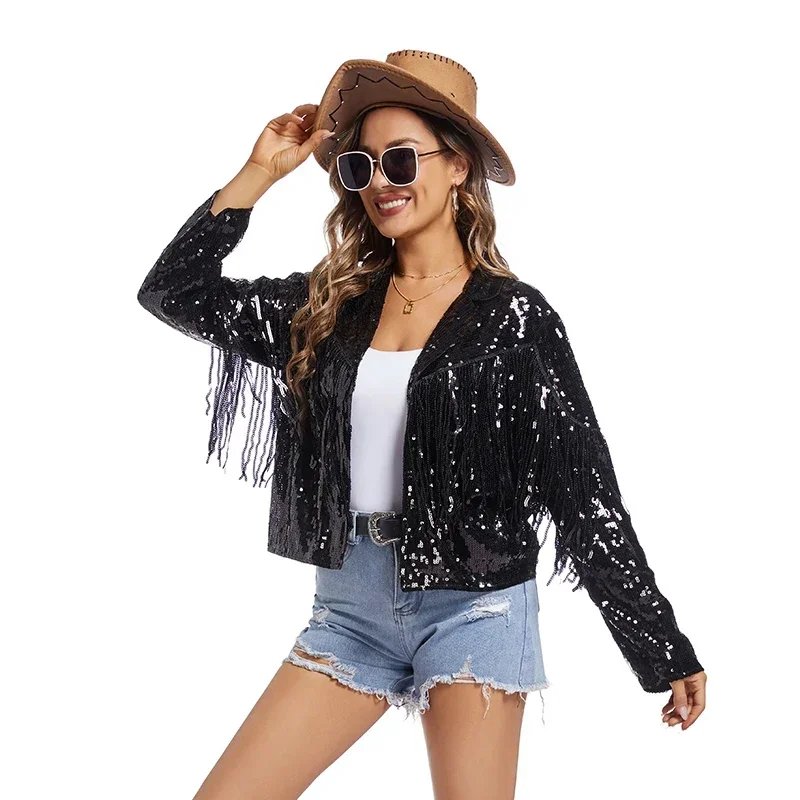 Sparkly Sequin Fringe Jacket