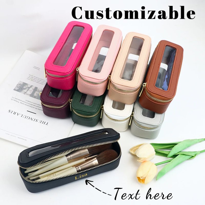 Personalized Transparent Makeup Brush Case