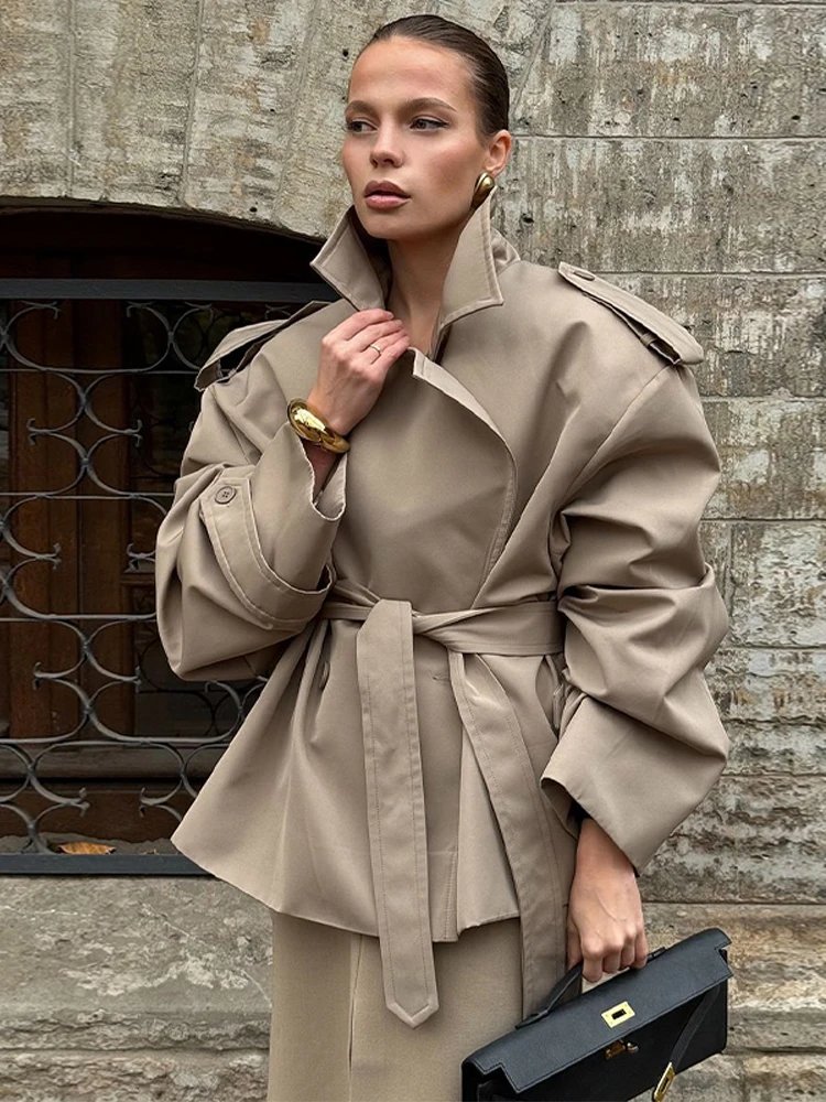 Vintage Lace-Up Windbreaker Coat