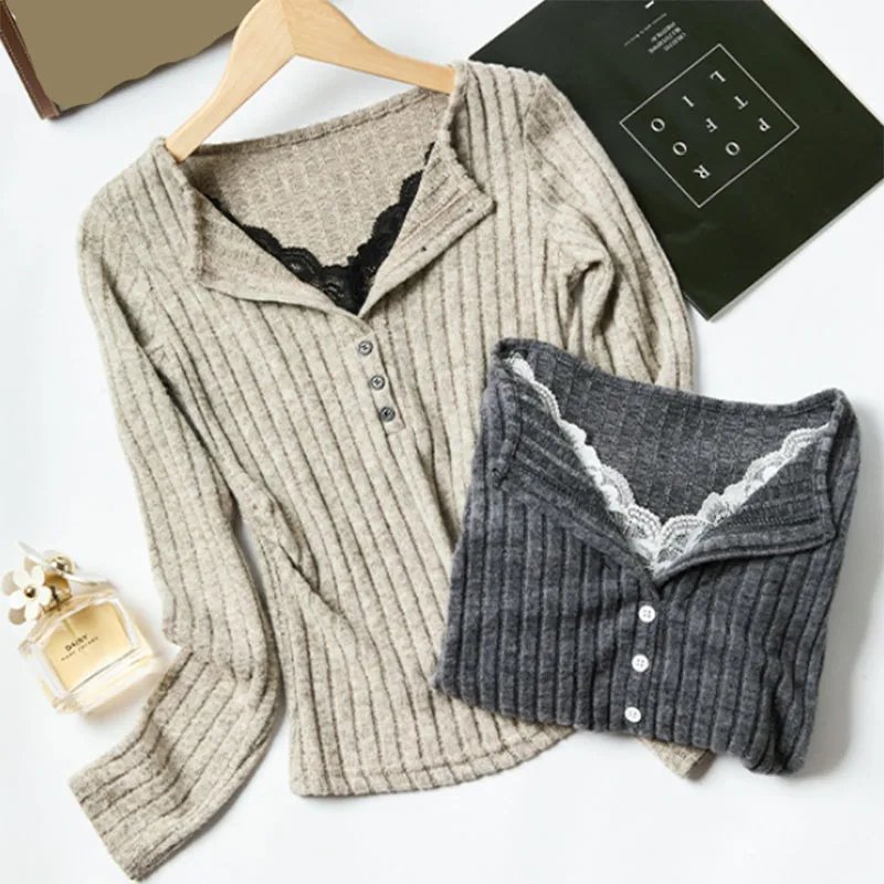 Chic Vintage Lace Patchwork Sweater