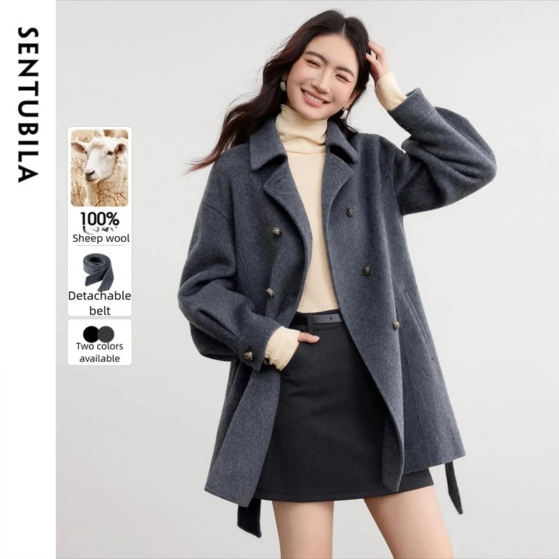 Elegant Mid-Length Wool Coat for Women