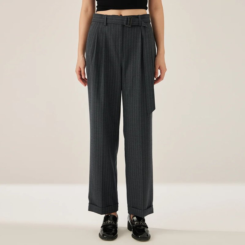 Elegant High-Waisted Wool Trousers