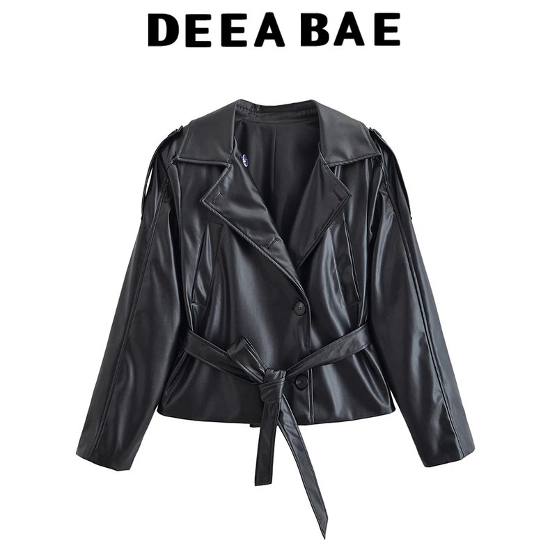Chic Women's Short Leather Jacket