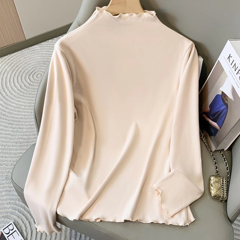 Plus Size Velvet Turtleneck Top