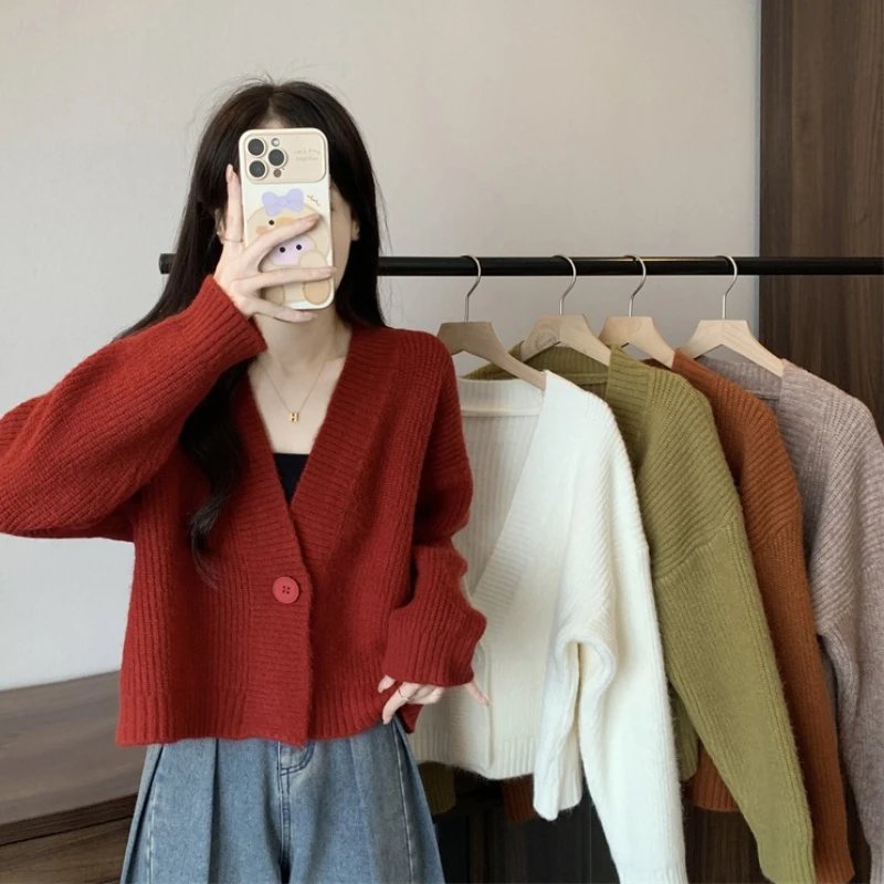 Elegant V-Neck Women's Cardigan