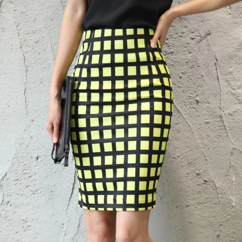 Chic Plus Size Plaid Pencil Skirt