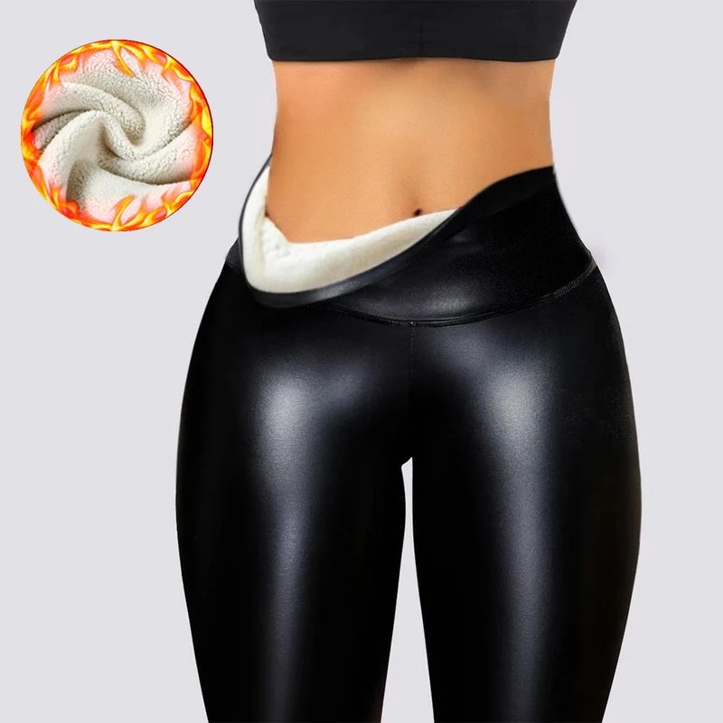 Warm Plus Size Faux Leather Leggings