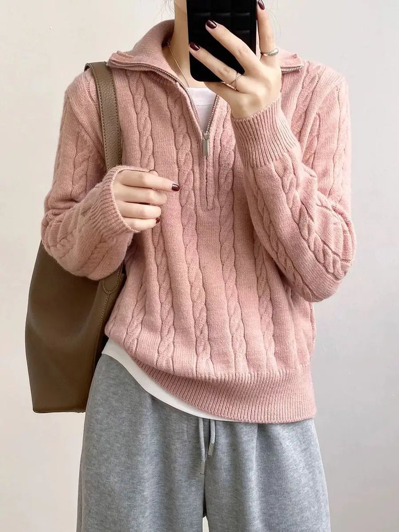 Cozy Vintage Half Zip Sweater