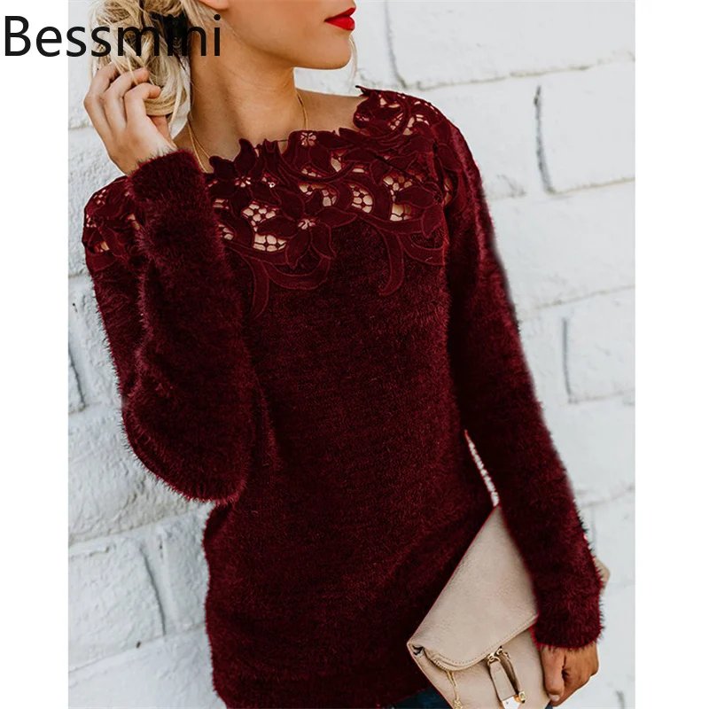 Chic Lace Detail Cashmere Sweater