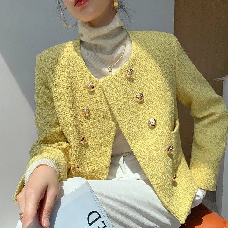 Elegant Double-Button Quilted Jacket