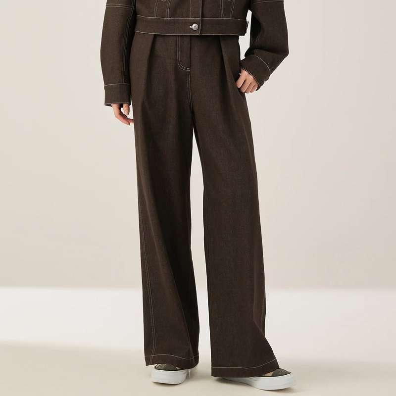 High Waisted Wide Leg Denim Pants