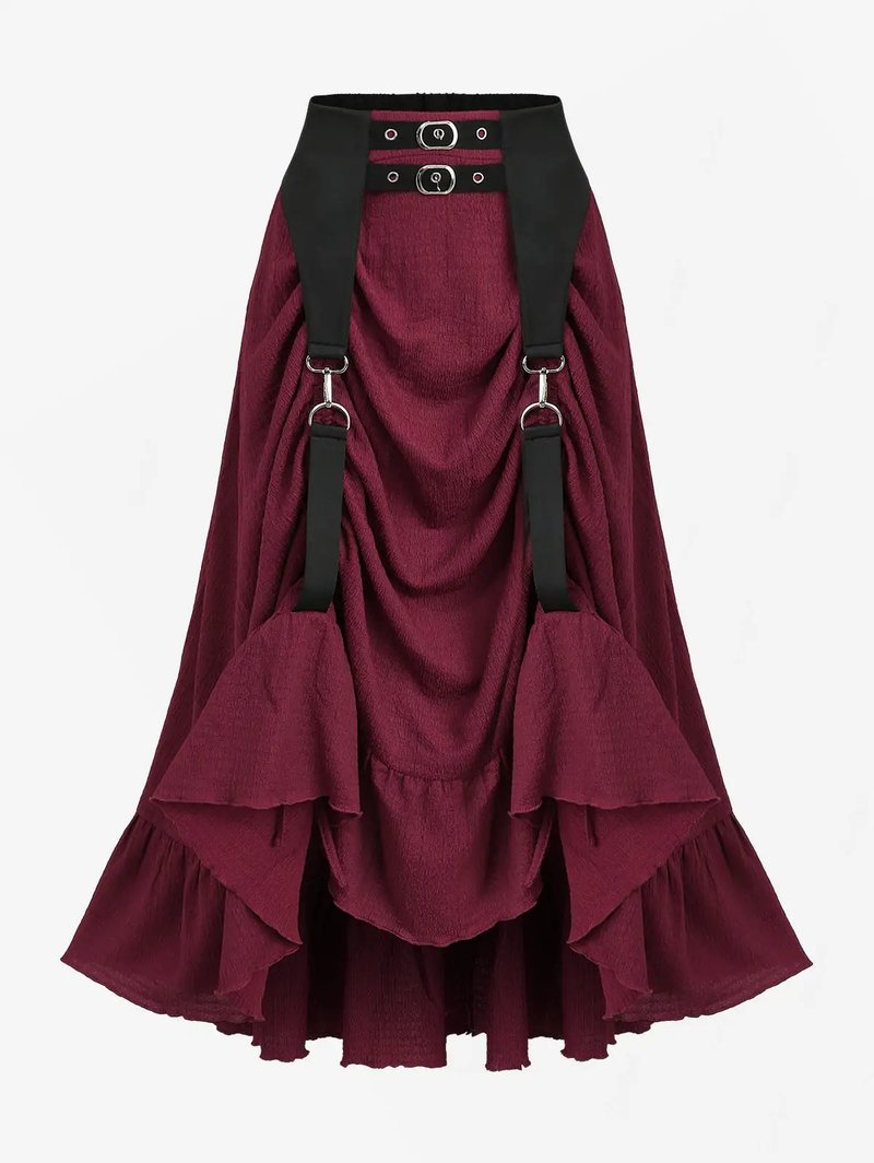 Vintage Plus Size Midi Skirt with Pockets