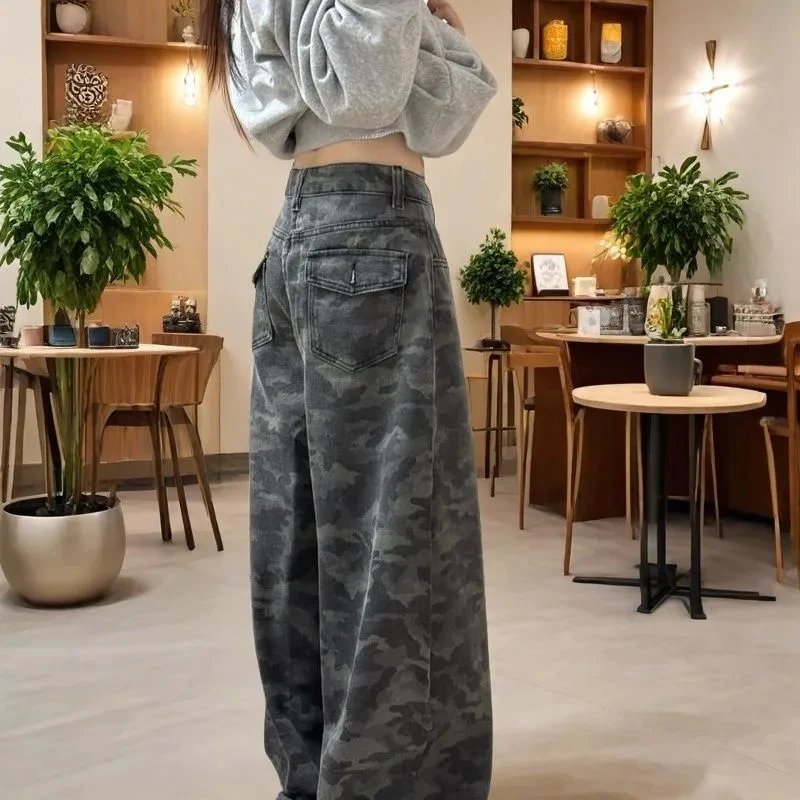 Retro Y2K Camouflage Cargo Trousers