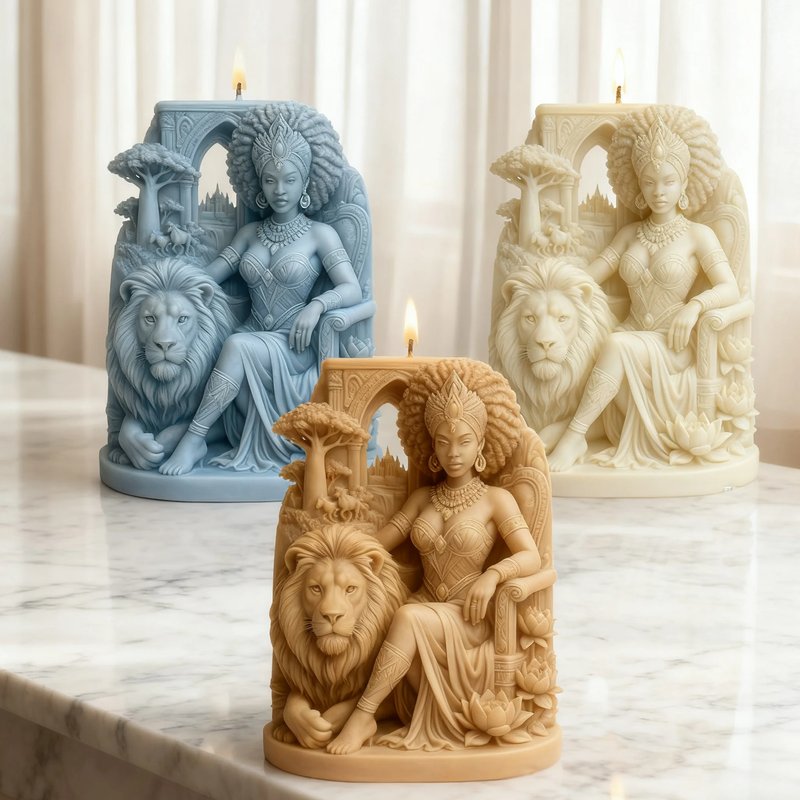 African Queen and Lion Silicone Mold
