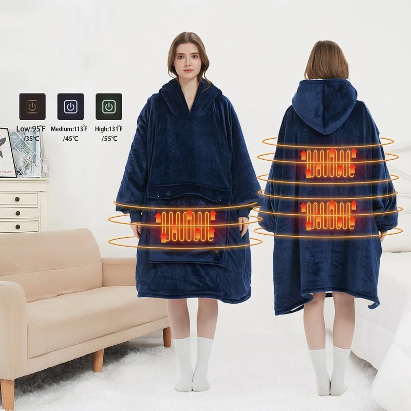 Cozy USB Heated Hooded Blanket
