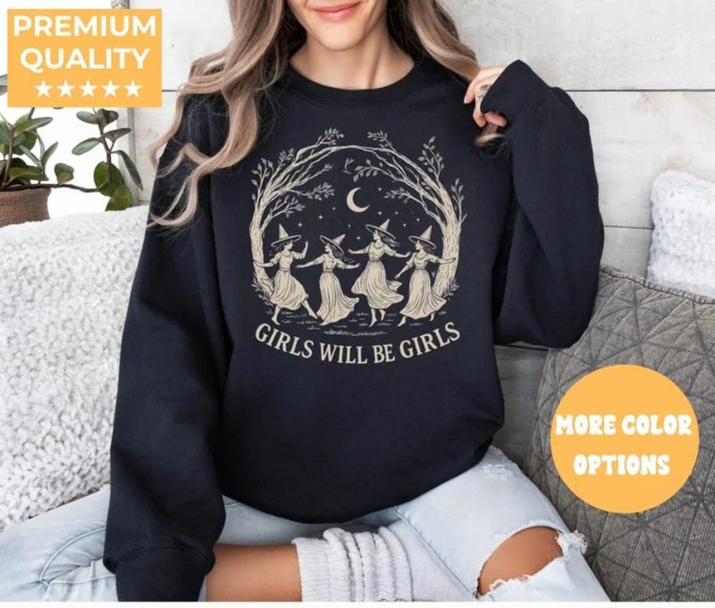 Vintage Witch Hoodie for Women