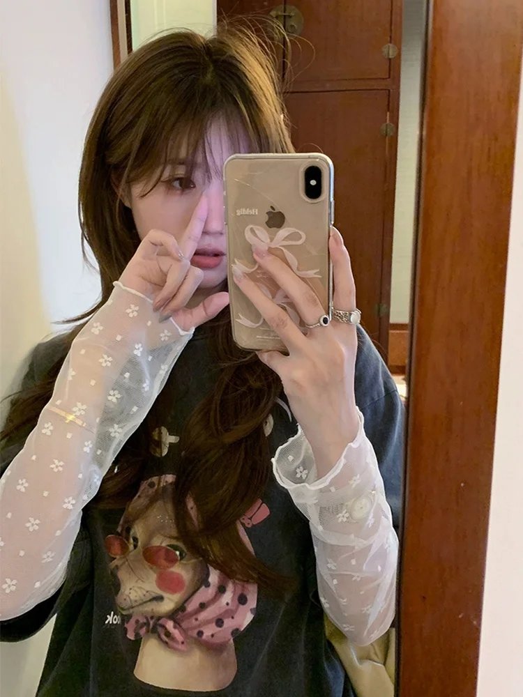 Lace Long Sleeve Embroidered Top