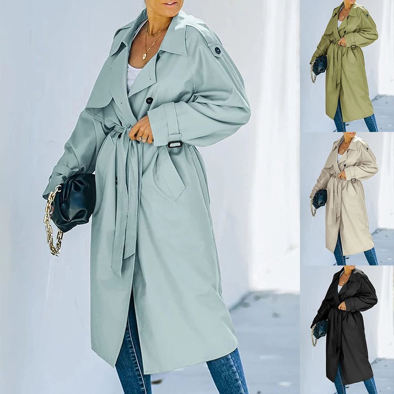 Classic Women's Double Breasted Trench Coat