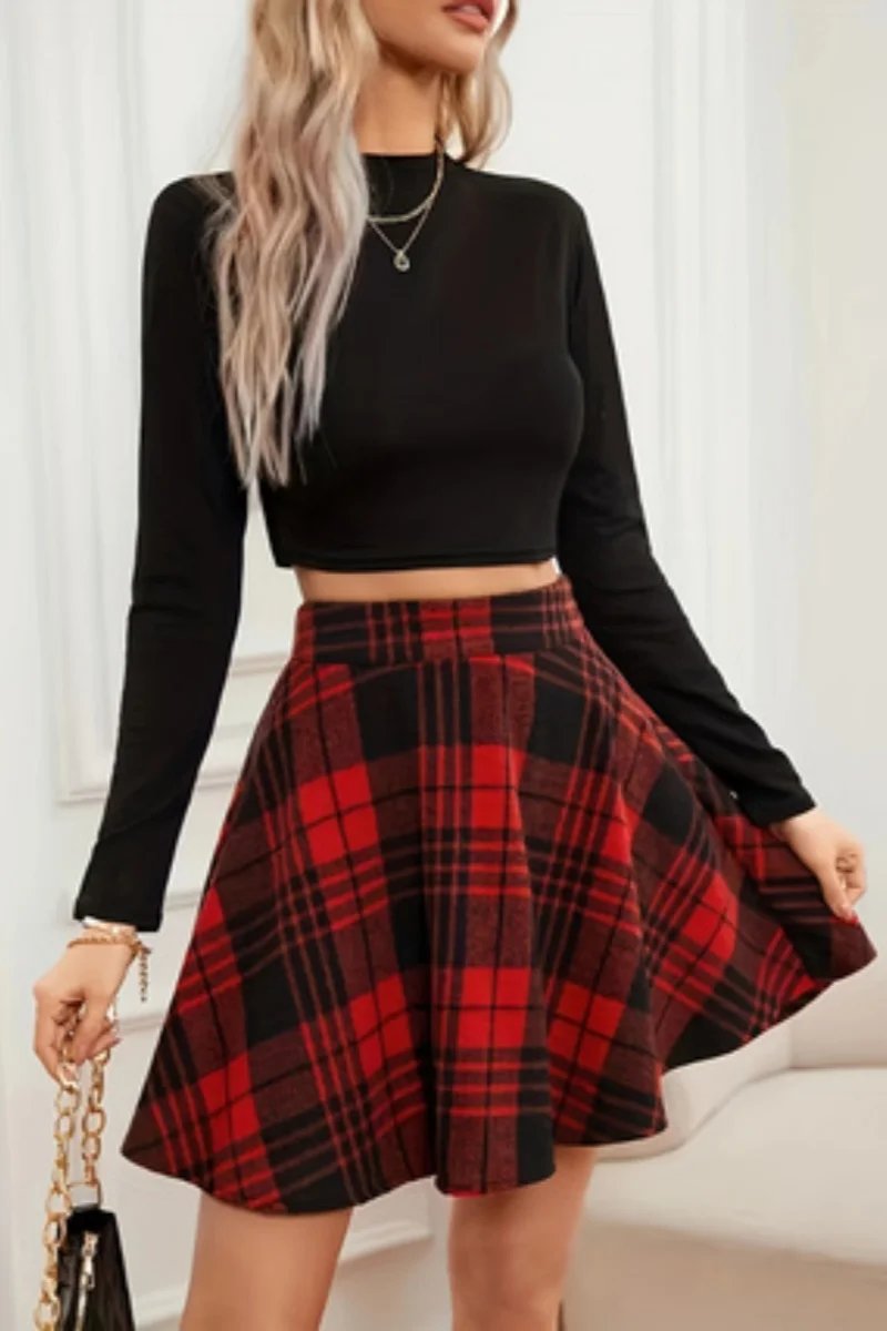 Chic Plaid Skirt for Women