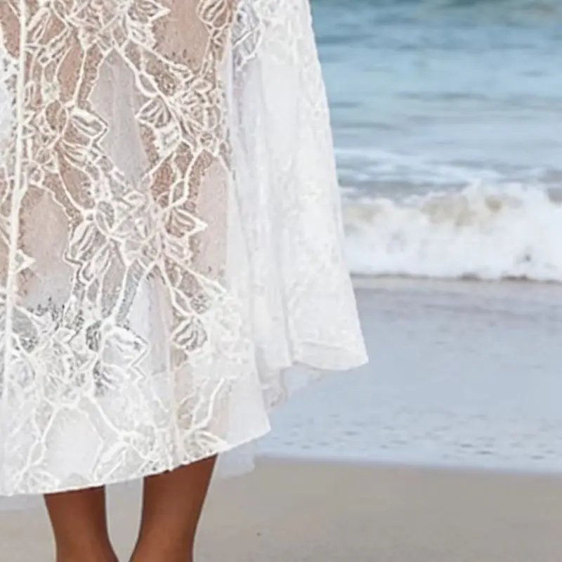 Sheer Lace Beach Cover-Up Skirt