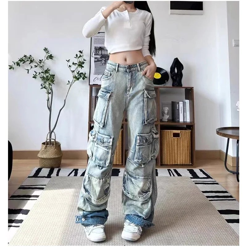 Trendy Vintage Cargo Jeans for Women