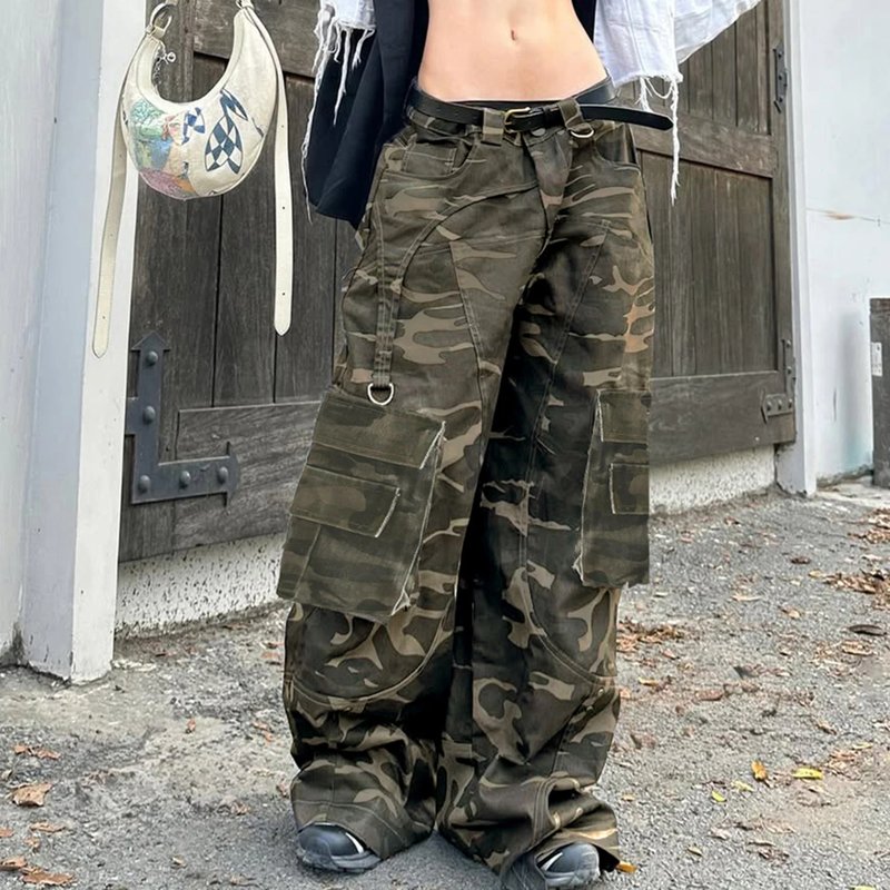 Retro Camouflage Straight Leg Jeans