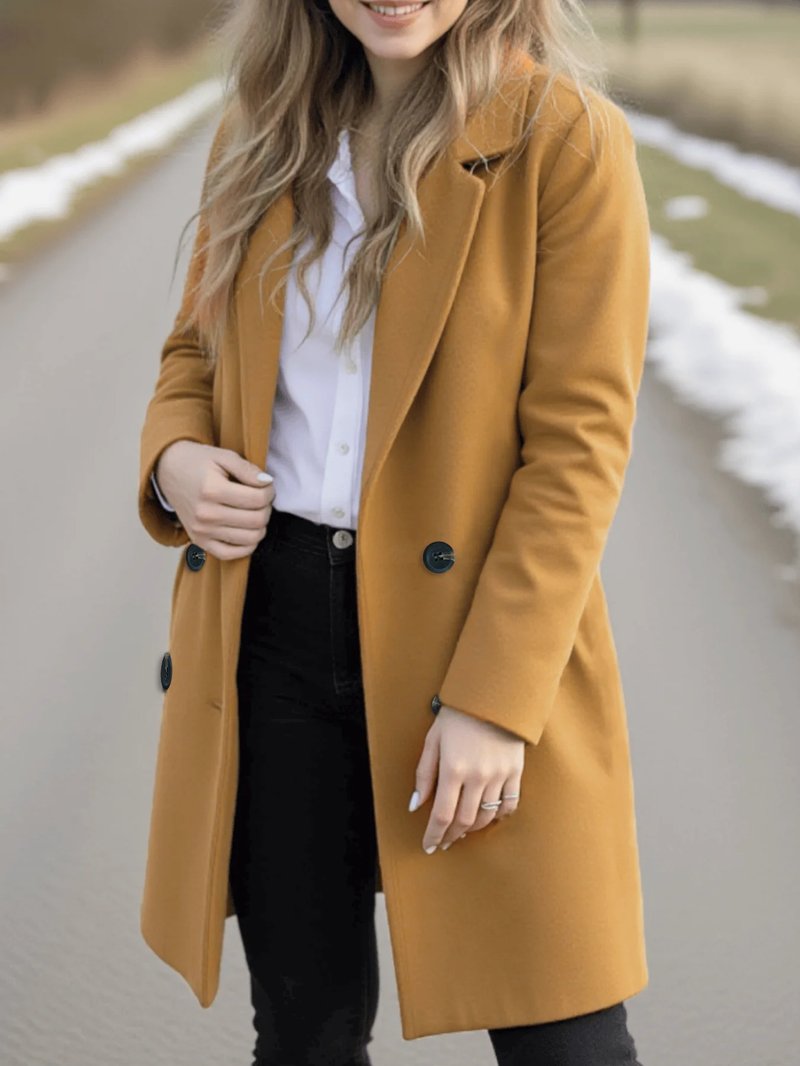 Chic Double-Breasted Wool Overcoat