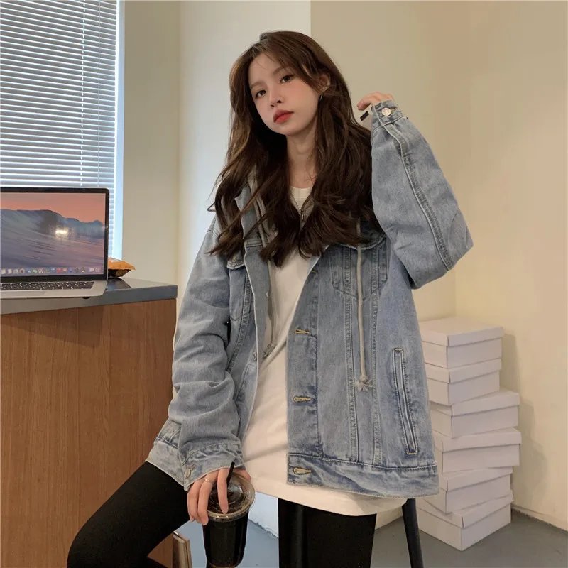 Chic Hooded Denim Jacket for Women