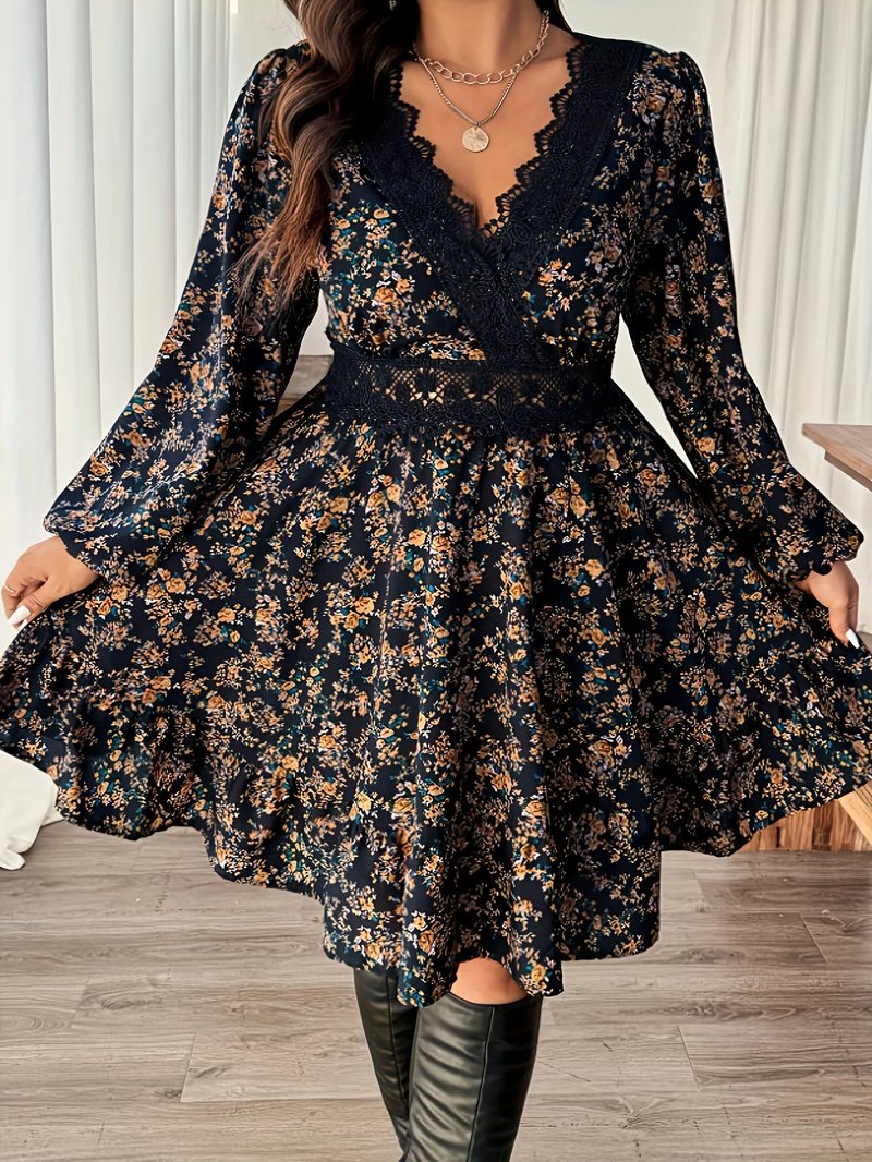 Elegant Plus Size Lace Midi Dress